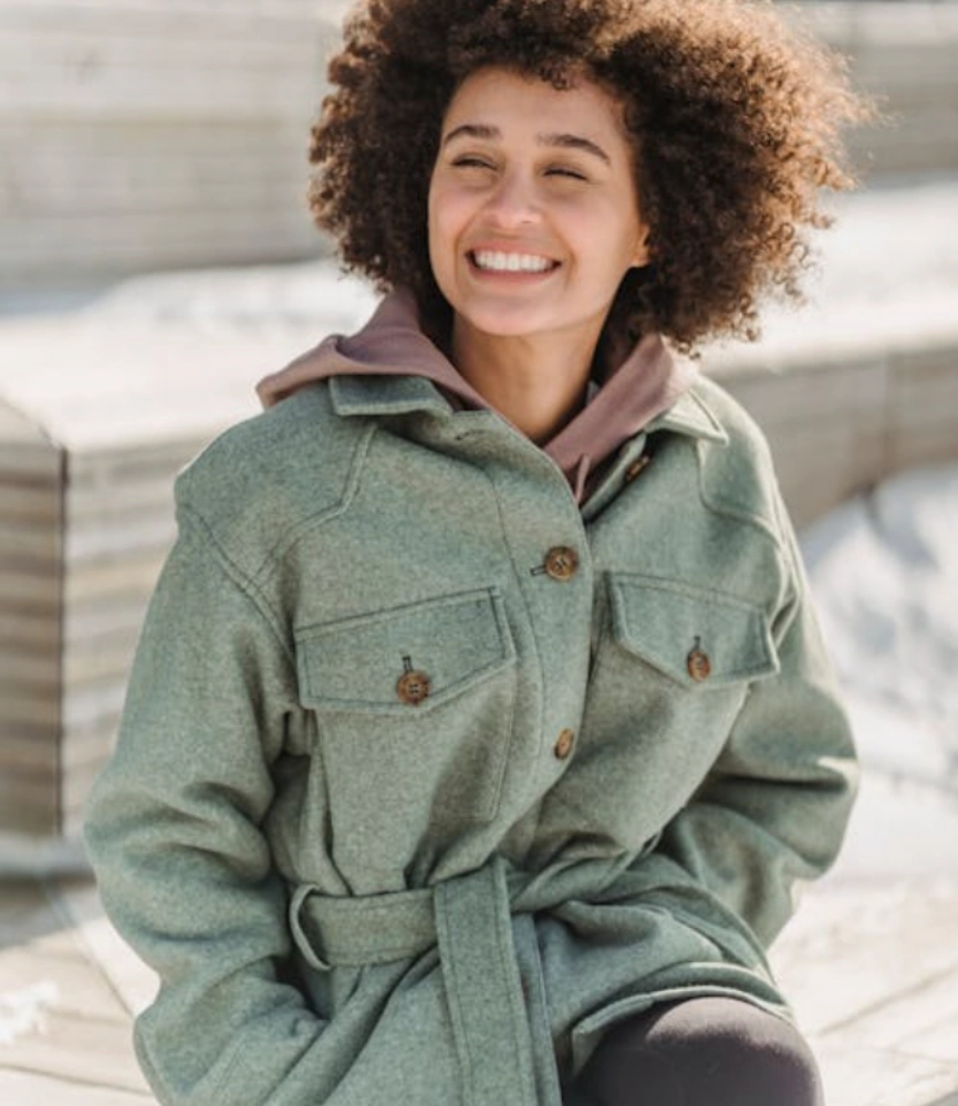 Green women coat