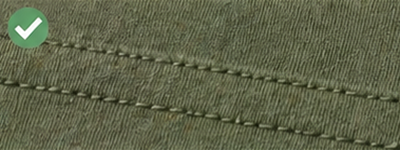Clean garment stitching