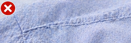 Uneven stitching quality