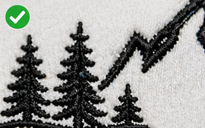 Durable embroidery stitching