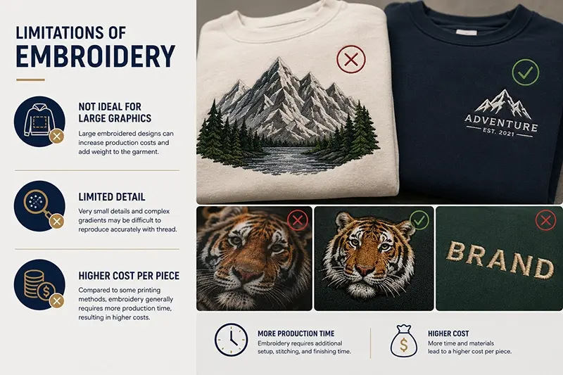 Limitations of Embroidery