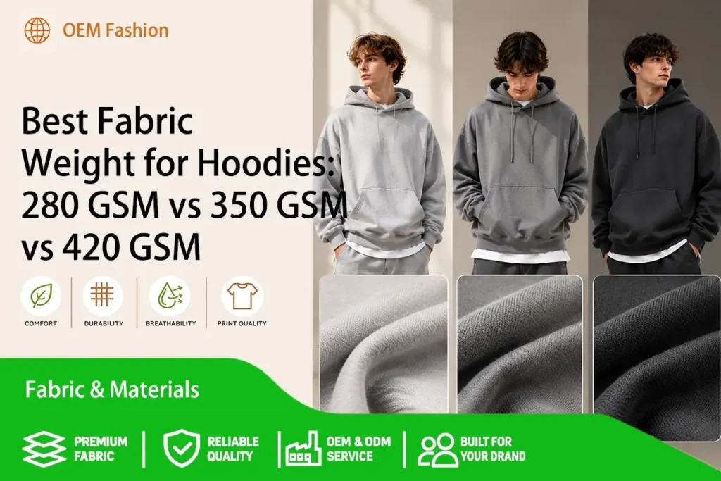 Best Fabric Weight for Hoodies 280 GSM vs 350 GSM vs 420 GSM