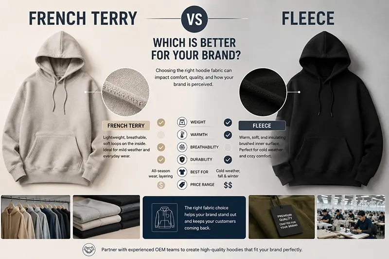 French Terry vs Fleece Hoodie