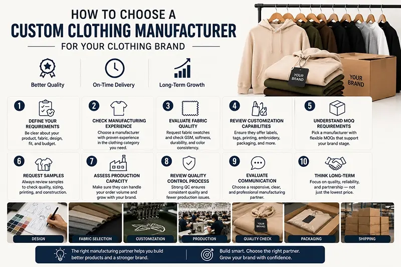 How to Choose a Custom Clothing Manufacturer for Your Clothing Brand 1