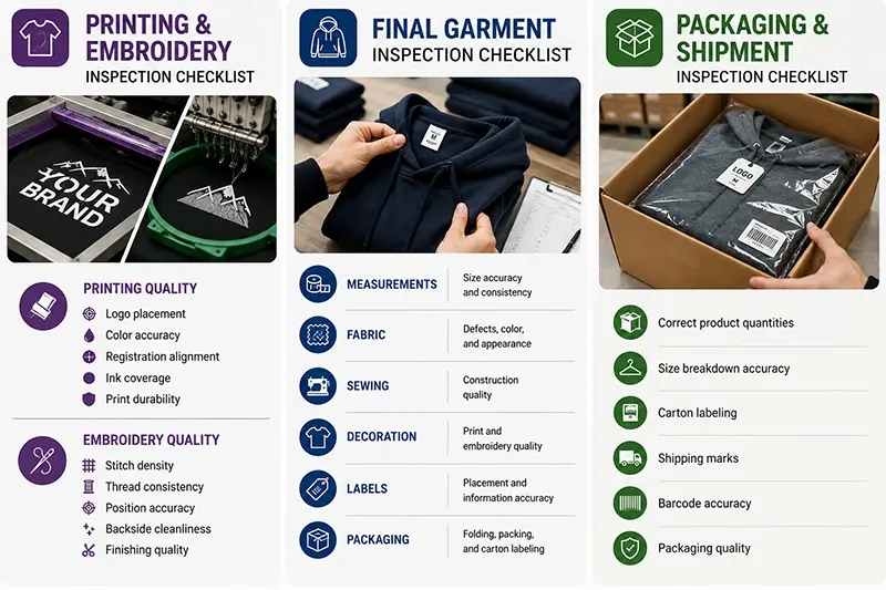 Printing and Embroidery Inspection Checklist