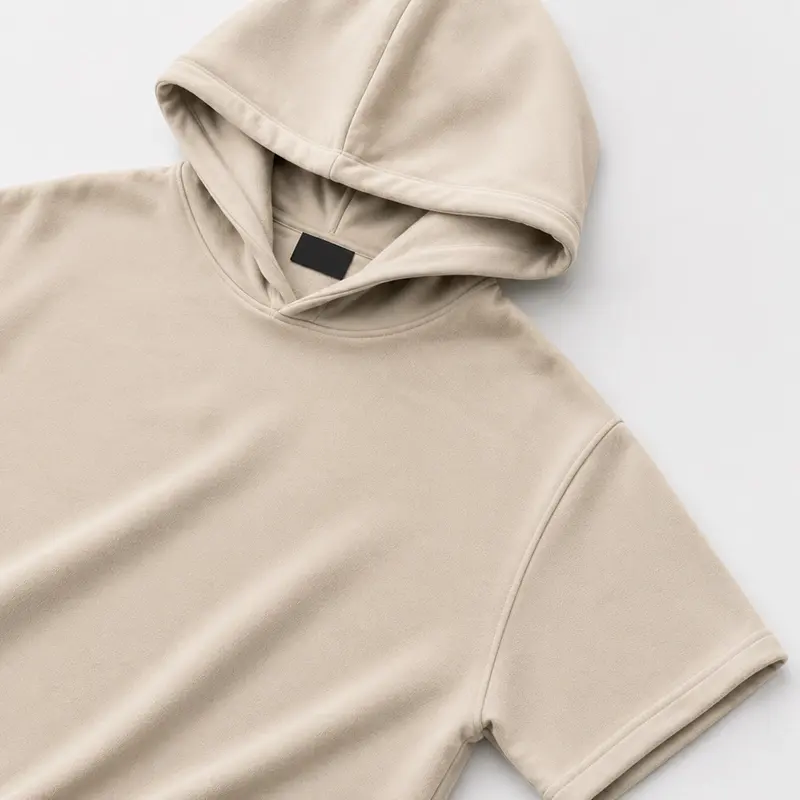 Short Sleeve Hoodie Top Detail