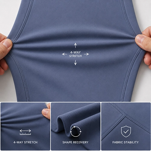 Yoga pants fabric stretch and recovery