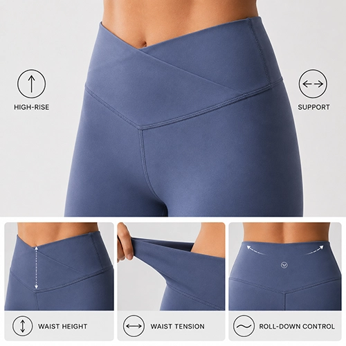 Supportive yoga pants waistband