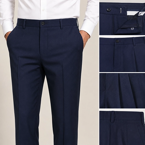 Waist and front structure of formal trousers
