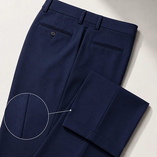 Clean finishing details on formal pants