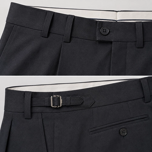Belt loop and side adjuster construction