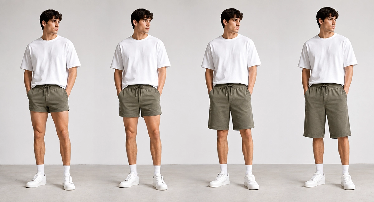 Comparison of custom shorts lengths