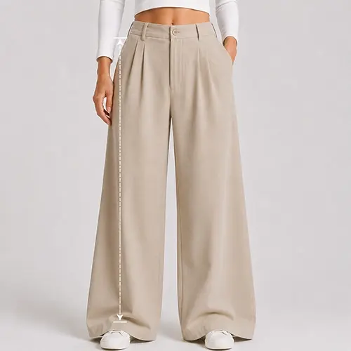 Wide-leg pants finished length