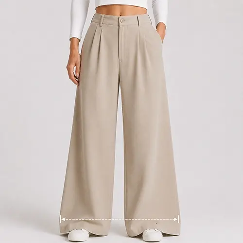 Wide-leg pants hem width