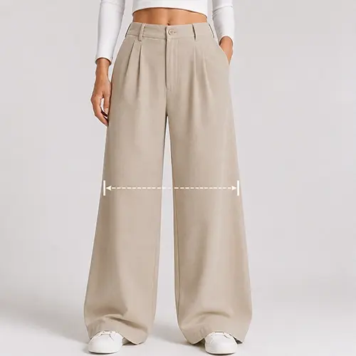 Wide-leg pants knee width