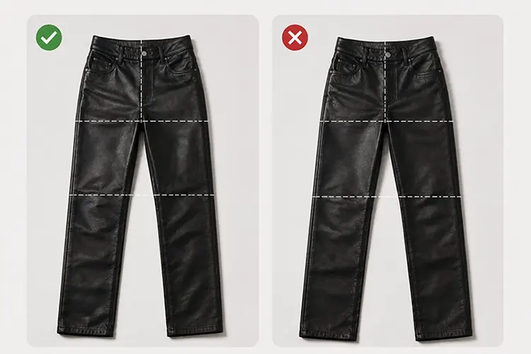Leather pants panel matching