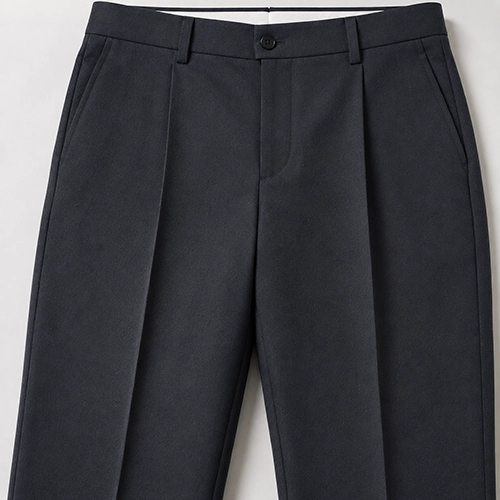 Controlled pressed crease on formal pants