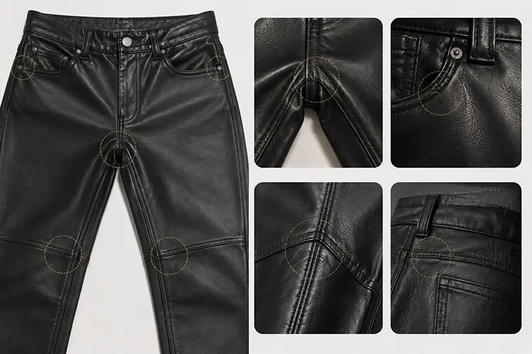 Reinforced leather pants seams