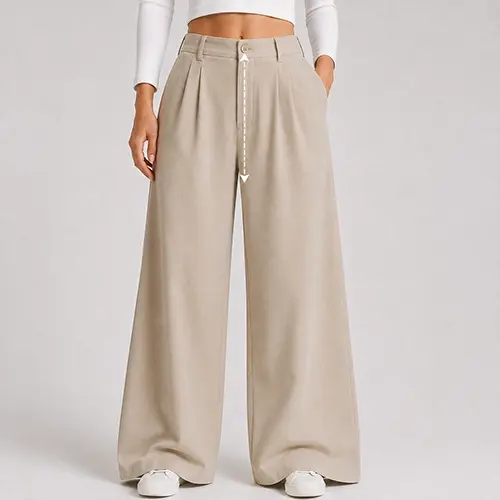 Wide-leg pants rise