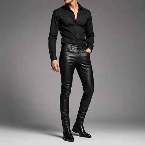 Slim fit custom leather pants