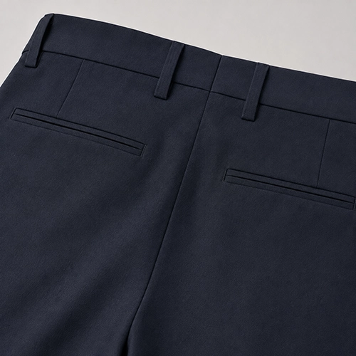 Clean welt back pocket construction