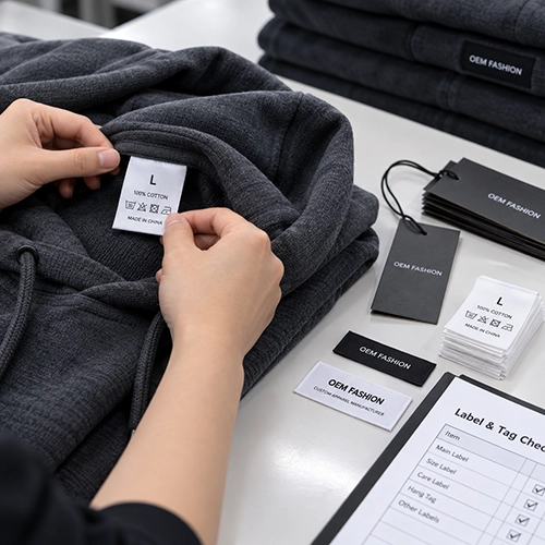 Garment labels and hang tags inspection