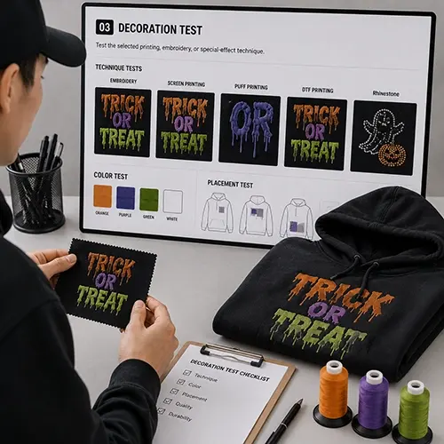 Halloween hoodie decoration test