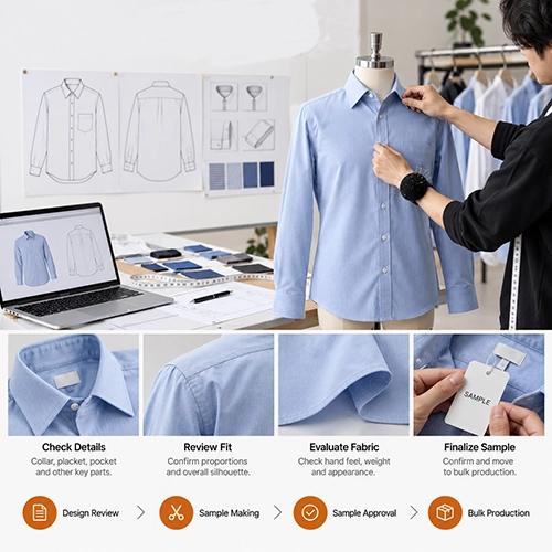 Physical custom shirt sample development