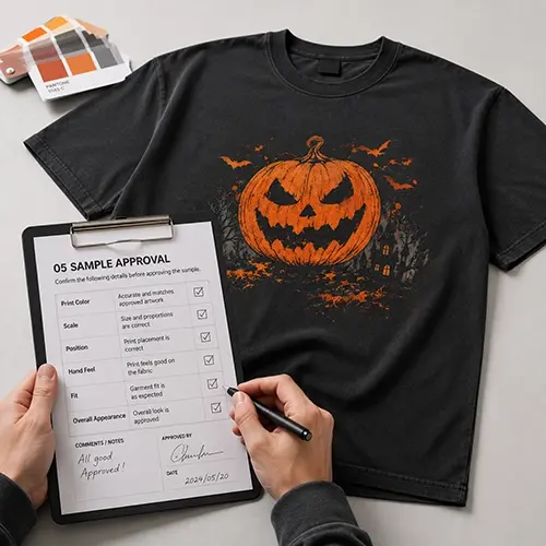 Halloween T-shirt sample approval