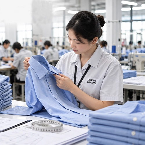 Custom shirt bulk production and quality control