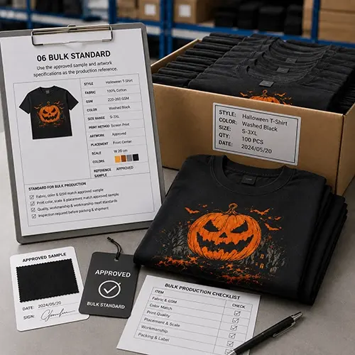 Halloween T-shirt bulk production standard