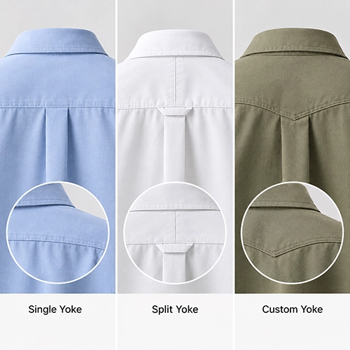 Custom shirt back yoke construction
