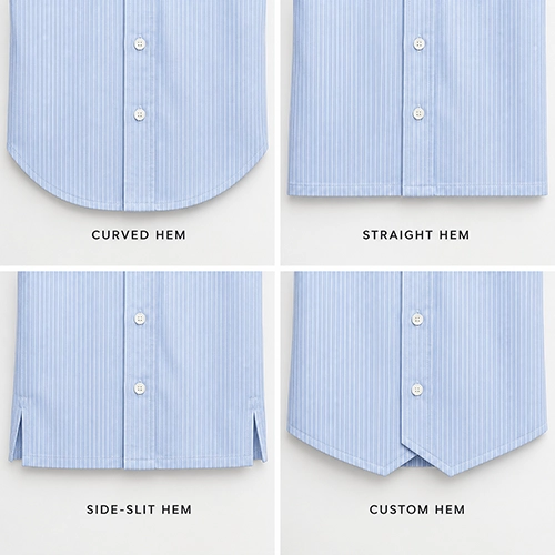Custom shirt hem construction