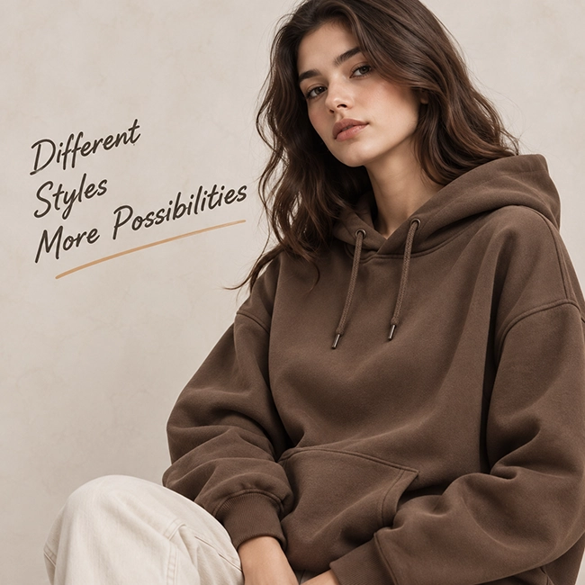 Custom hoodie style selection for clothing brands