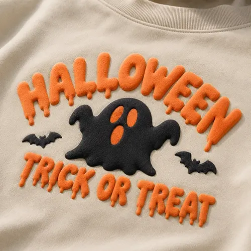 Puff special effect decoration on a Halloween hoodie