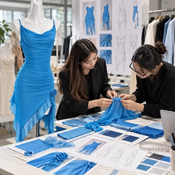 Final inspection and packing of dresses
