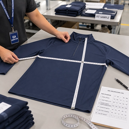 Final garment inspection and packing check before shipment