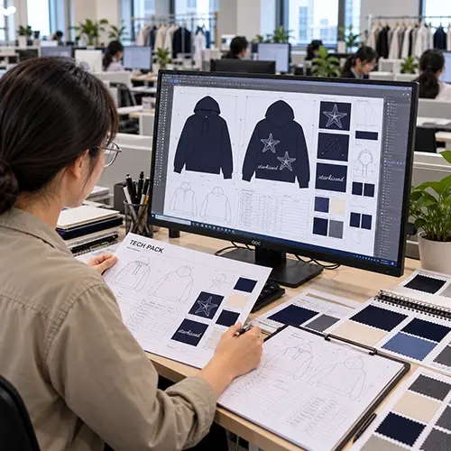 Share custom clothing design and product requirements